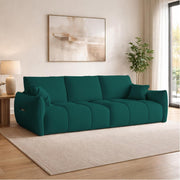 Colt Modern Velvet Sofa, Tufted Design Upholstered 3 Seater Sofa Set for Living Room, (Black Colour) Premium Velvet Fabric Sofa
