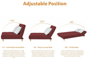 Drantly 3 Seater Sofa Cum Bed for Living Room (Maroon Fabric Color) Premium Suede Velvet Fabric Sofa Cum Bed for Living Room