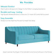 Mobius 3 Seater Sofa Set for Living Room (Turquise Colour Sofa) Premium Fabric Sofa for Living Room