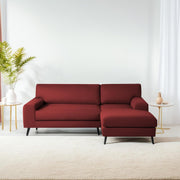 Casaliving Amelia RHS 6 Seater L Shape Sofa Set for Living Room (Black Fabric) Premium Fabric Sofa