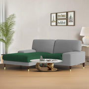 Latieo LHS 2 Seater Lounger L Shape Sofa Set for Living Room (Green Grey) Premium Fabric Sofa