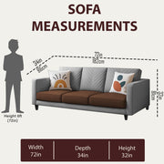 Casaliving Mikasa 3 Seater Sofa Set for Living Room (Black Colour Fabric) Premium Fabric Sofa