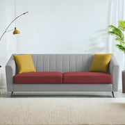 Casaliving Diego 3 Seater Sofa for Living Room (Black Grey Fabric) Premium Fabric Sofa