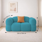 Vetras Modern Velvet Bubble Cloud Sofa, Tufted Design Upholstered 1 Seater Sofa Set for Living Room, (Black Colour) Premium Velvet Fabric Sofa