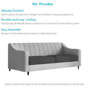 Mobius 3 Seater Sofa Set for Living Room (Black Grey Colour Sofa) Premium Fabric Sofa for Living Room