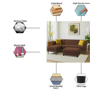 Neyami LHS 4 Seater with Ottoman L Shape Sofa Set for Living Room (Brown) Premium Fabric Sofa Set