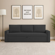 Karter 3 Seater Sofa Cum Bed for Living Room (Black Fabric) Premium Fabric Sofa
