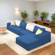 Badger LHS 6 Seater L Shape Sofa Set for Living Room (Black Fabric) Premium Fabric Sofa