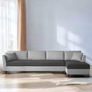 Casaliving Marvin LHS 4 Seater L Shape Sofa Set for Living Room (Black Fabric) Premium Fabric Sofa