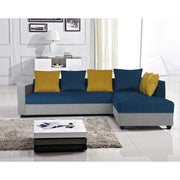 Rio 6 Seater L Shape Sofa for Living Room | Color - Blue Grey Fabric| Right Side Sofa