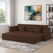 Cameron 3 Seater Sofa Cum Bed for Living Room (Brown Fabric) Premium Fabric Sofa