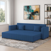 Cameron 3 Seater Sofa Cum Bed for Living Room (Blue Fabric) Premium Fabric Sofa