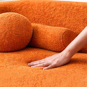 Getto Curved 3 Seater Cloud Sofa, Premium Design Upholstered 3 Seater Sofa Set for Living Room, (Black Colour) Premium Boucle Fabric Sofa