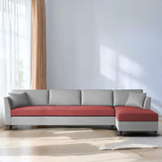 Casaliving Marvin LHS 4 Seater L Shape Sofa Set for Living Room (Black Fabric) Premium Fabric Sofa