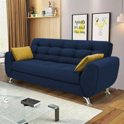 Leadown 3 Seater Sofa for Living Room (Blue) Premium Fabric Sofa