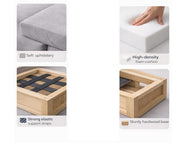 Auren 12 Seater L-Shape Comfortable Sectional Sofa Set with Ottoman for Living Room (Black Grey) Premium Fabric Sofa