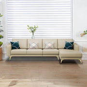 Falco RHS 6 Seater L Shape Sofa Set for Living Room (Cream Fabric) Premium Fabric Sofa