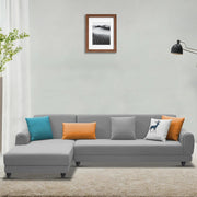 Casaliving Kaven LHS 4 Seater L Shape Sofa Set for Living Room (Black Fabric)