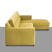 Fracher RHS 4 Seater L Shape Sofa Set for Living Room (Yellow Fabric) Premium Fabric Sofa