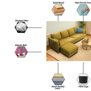 Robben 3 Seater Sofa Set with Center Table for Living Room (Yellow Colour) Premium Fabric Sofa