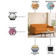 Mobius 3 Seater Sofa Set for Living Room (Orange Colour Sofa) Premium Fabric Sofa for Living Room