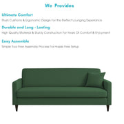 Premium Valkyrie 3 Seater Sofa Set 3 Seater Modern Sofa Set for Living Room (Green Color Fabric)