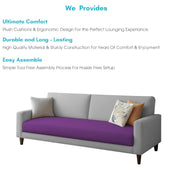Kaven 3 Seater Sofa Set for Living Room (Purple Grey Colour Fabric) Premium Fabric Sofa