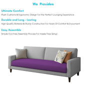 Kaven 3 Seater Sofa Set for Living Room (Yellow Grey Colour Fabric) Premium Fabric Sofa