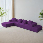 Sheron U Shaped Compressed Sofa Set for Living Room with Spacious Boucle Couch Set Living Rooms, (Purple Fabric) Premium Fabric U Shape Sofa for Living Room