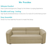 Torrato 3 Seater Sofa Cum Bed for Living Room (Cream Colour Fabric) Premium Fabric Sofa