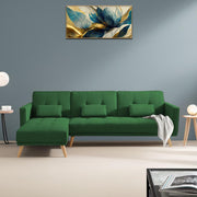 Gamora LHS 4 Seater L Shape Sofa Set for Living Room (Green) Premium Fabric Sofa