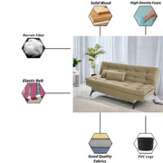 Danny 3 Seater Sofa Cum Bed for Living Room Premium Fabric Sofa for Living Room (Black Colour Premium Fabric)