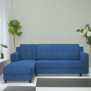 Fracher LHS 4 Seater L Shape Sofa Set for Living Room (Blue Fabric) Premium Fabric Sofa