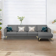 Falco RHS 6 Seater L Shape Sofa Set for Living Room (Dark Grey Fabric) Premium Fabric Sofa