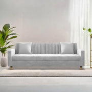 Garcia 3 Seater Sofa Set for Living Room (Blue Black Colour) Premium Fabric Sofa