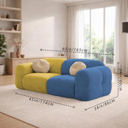 Vetras Modern Velvet Bubble Cloud Sofa, Tufted Design Upholstered 3+2 Seater Sofa Set for Living Room, (Brown Colour) Premium Velvet Fabric Sofa