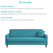 Premium Valkyrie 3 Seater Sofa Set 3 Seater Modern Sofa Set for Living Room (Turquise Color Fabric)