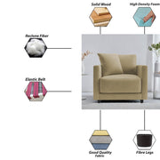 Dominic 1 Seater Sofa Set for Living Room (Black Grey Fabric) Premium Fabric Sofa