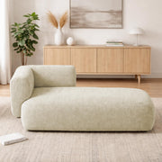 Casaliving Glacia Upholstered Indoor Chaise Lounge Chair 2 Seater Sofa Two Seater Sofa for Living Room Offices Hotels Bedroom (Black) Premium Boucle Fabric Sofa