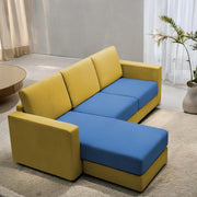 Casaliving Stoiny LHS 4 Seater L Shape Sofa Set for Living Room (Black Fabric) Premium Fabric Sofa