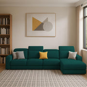 Orion RHS 6 Seater L Shape Sofa Set for Living Room (Pine Colour) Premium Fabric Sofa