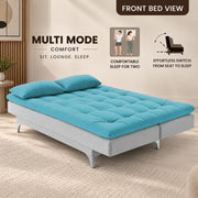 Casaliving Danny Sofa Cum Bed for Living Room Premium Fabric Sofa New 3 Seater Sofa Cum Bed Velvet Fabric with 2 Cushions and Suitable for All Indoor (Black Grey)