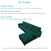 Janifer RHS 6 Seater L Shape Sofa Set for Living Room (Pine Colour) Premium Fabric Sofa Set