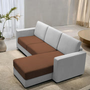 Casaliving Stoiny LHS 4 Seater L Shape Sofa Set for Living Room (Black Fabric) Premium Fabric Sofa