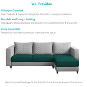 Mikasa 4 Seater RHS L Shape Sofa Set for Living Room (Pine Grey Fabric) Premium Fabric Sofa Set for Living Room
