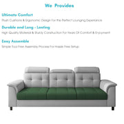 Casaliving Amara 3 Seater Sofa Set for Living Room (Black Pine Colour Fabric) Premium Fabric Sofa