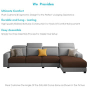 Orion RHS 6 Seater L Shape Sofa Set for Living Room (Brown Grey Colour) Premium Fabric Sofa