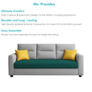 Evona 3 Seater Sofa Set for Living Room (Pine Grey Colour Fabric) Premium Fabric Sofa