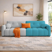 Dreamor 3 Seater Sofa Velvet Fabric (Black) with Three Cushions Perfect for |Home Living |Office Room and Guest Room Premium Sofa