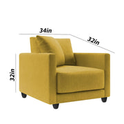 Dominic 1 Seater Sofa Set for Living Room (Black Grey Fabric) Premium Fabric Sofa